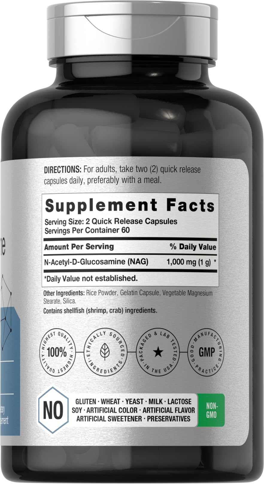 Foto 3 pulgar | Suplemento Horbäach N-acetil Glucosamina 1000 Mg 120 Cápsulas - Venta Internacional.