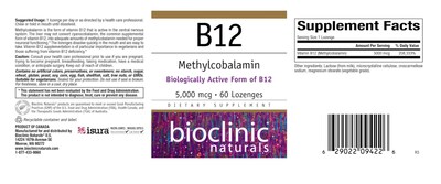 Foto 2 | Suplemento Bioclinic Naturals B12 De Metilcobalamina 5000 Mcg 60 Comprimidos - Venta Internacional.