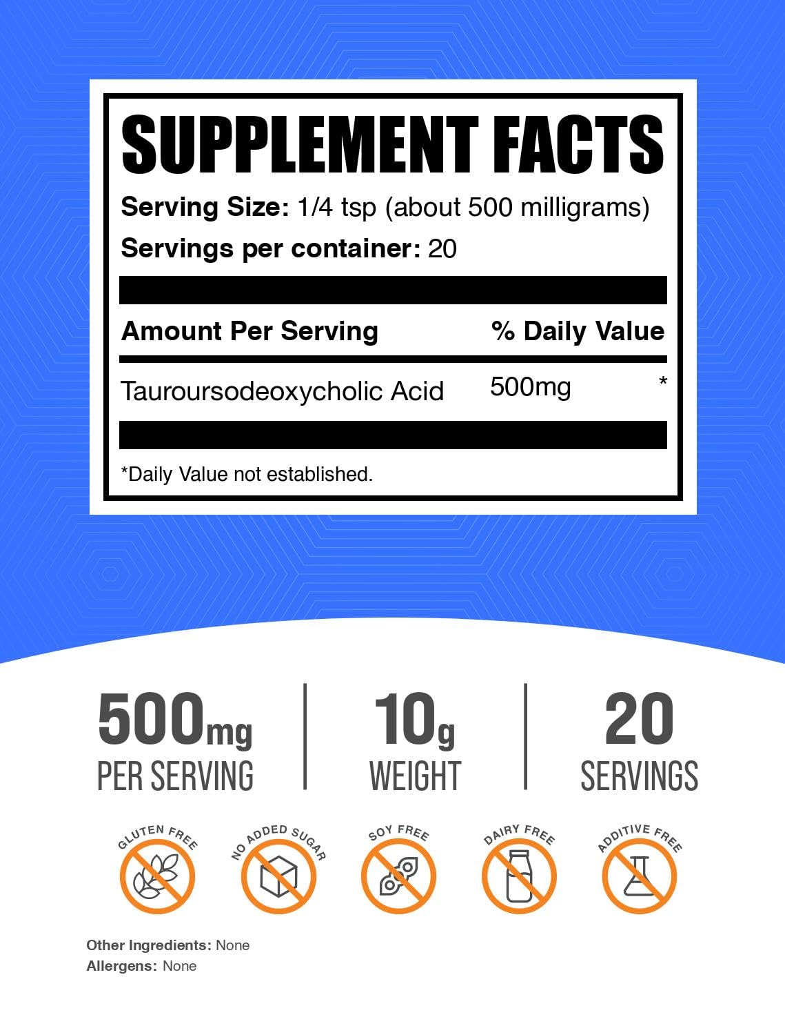 Foto 2 | Supplement Bulksupplements.com Tudca Powder 500 Mg Para Apoyar El Hígado - Venta Internacional.