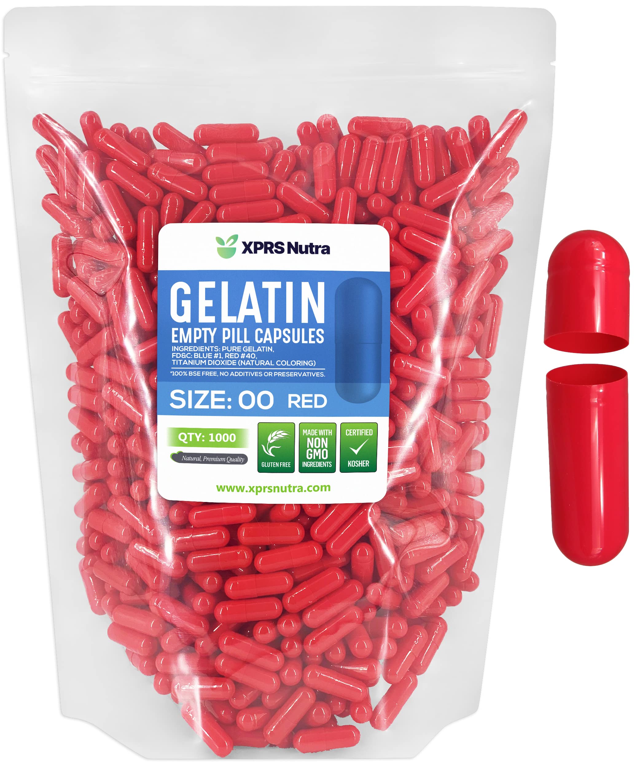 Cápsulas Vacías Xprs Nutra Tamaño 00 - 1000 Unidades De Gelatina - Venta Internacional.
