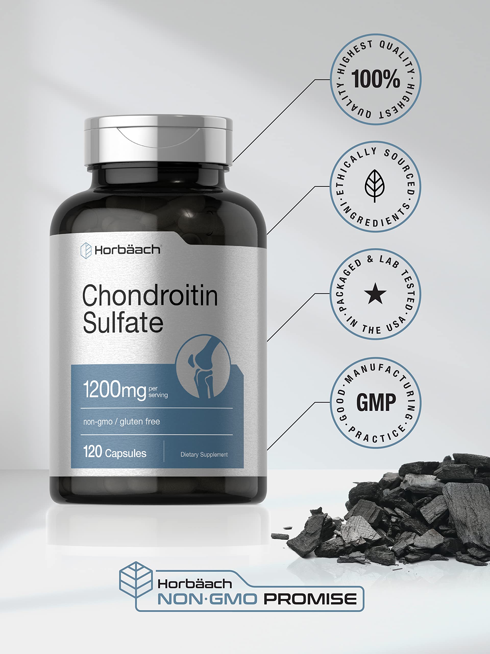 Foto 6 pulgar | Suplemento Horbaäch Sulfato De Condroitina 1200 Mg 120 Cápsulas - Venta Internacional.