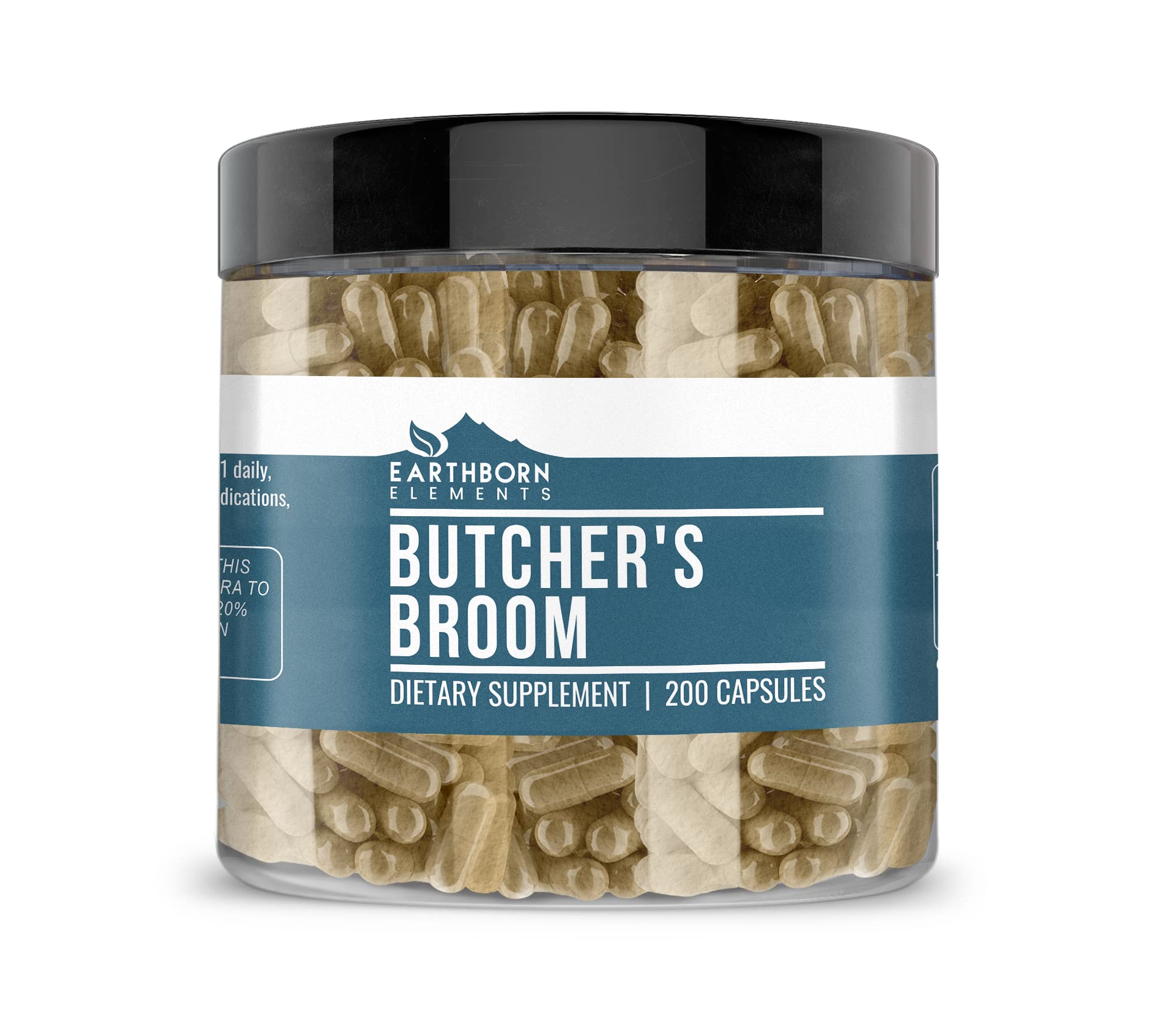 Suplementos Herbales Earthborn Elements Butcher's Broom 200 Cápsulas - Venta Internacional.