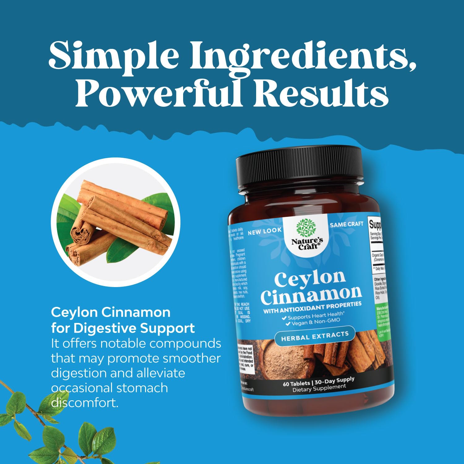 Foto 4 | Suplemento De Canela De Ceilán Orgánica Natures Craft 1000 Mg - Venta Internacional.