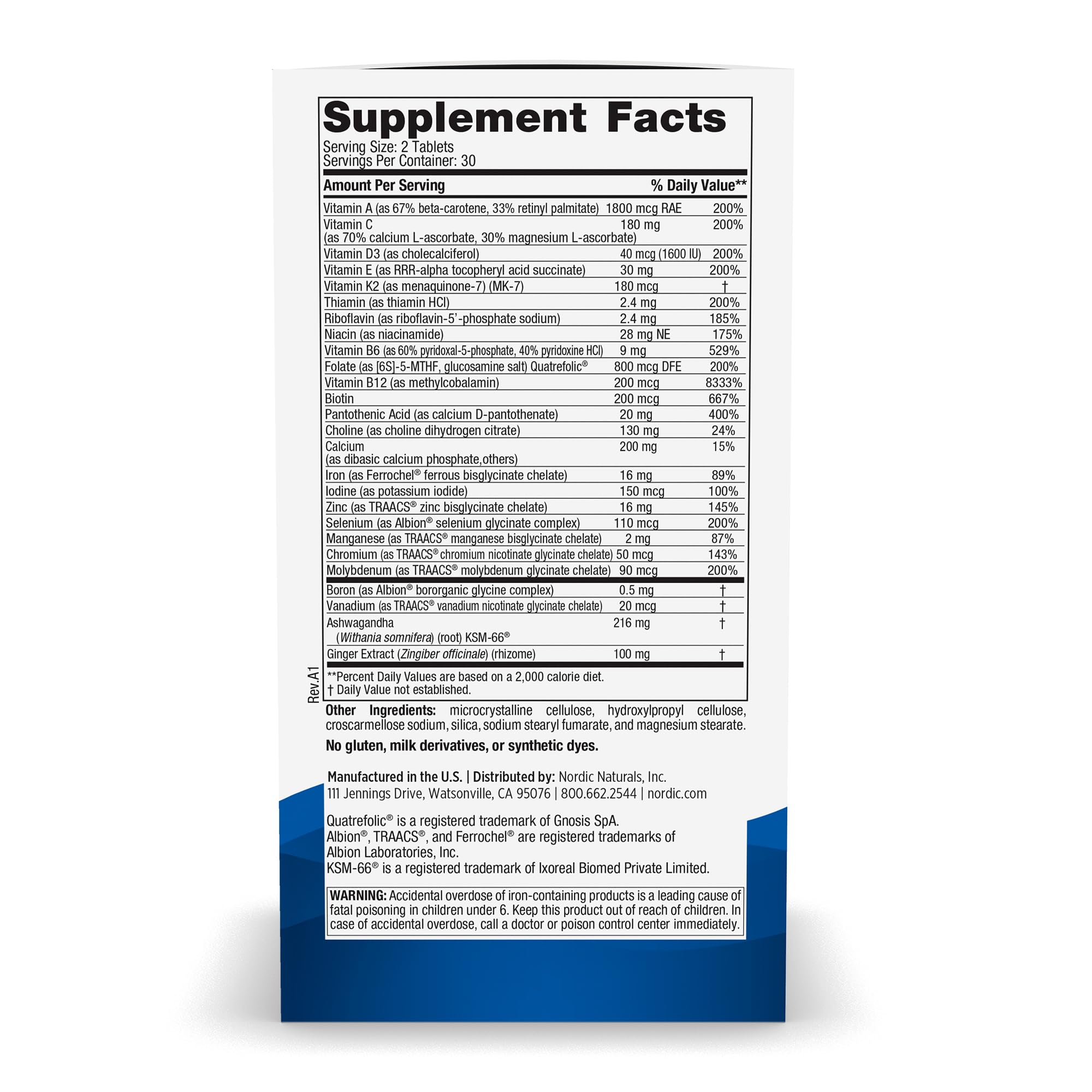 Foto 3 pulgar | Multivitamínico Nordic Naturals Extra Strength Para Mujer, 60 Comprimidos - Venta Internacional.
