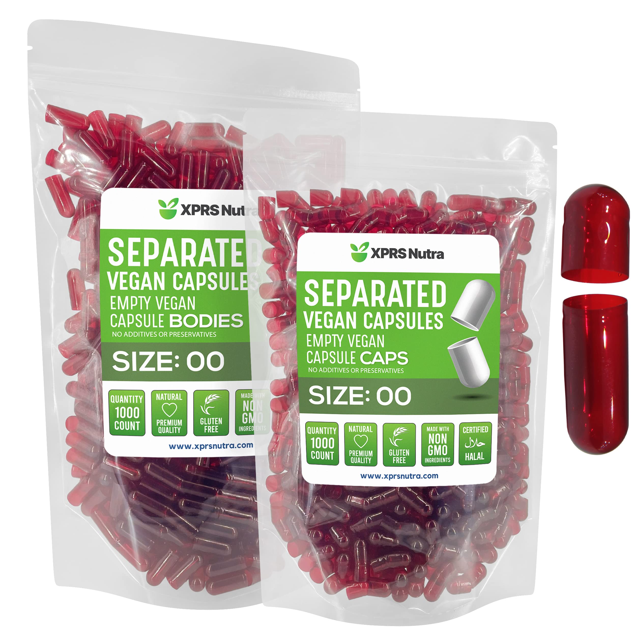 Cápsulas Vacías Xprs Nutra Vegan, Tamaño 00 - 1000 Unidades - Venta Internacional.