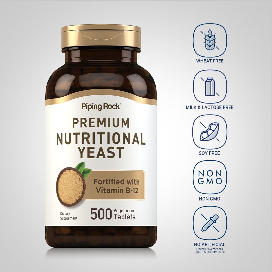 Foto 4 pulgar | Suplemento Piping Rock Nutritional Yeast Tablets 500 Píldoras - Venta Internacional.