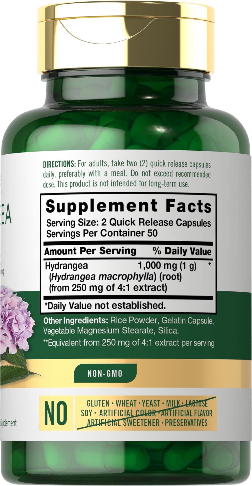 Foto 3 pulgar | Suplemento Carlyle, Cápsulas De Raíz De Hortensia, 1000 Mg, 100 Unidades - Venta Internacional.