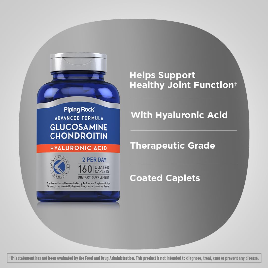 Foto 4 | Suplemento Piping Rock, Glucosamina Y Condroitina, 160 Comprimidos - Venta Internacional.