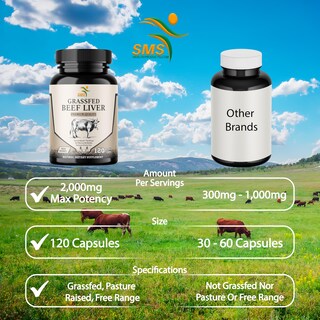 Foto 3 | Suplemento Smshealthproducts.com Hígado De Res Desecado Alimentado Con Pasto - Venta Internacional.