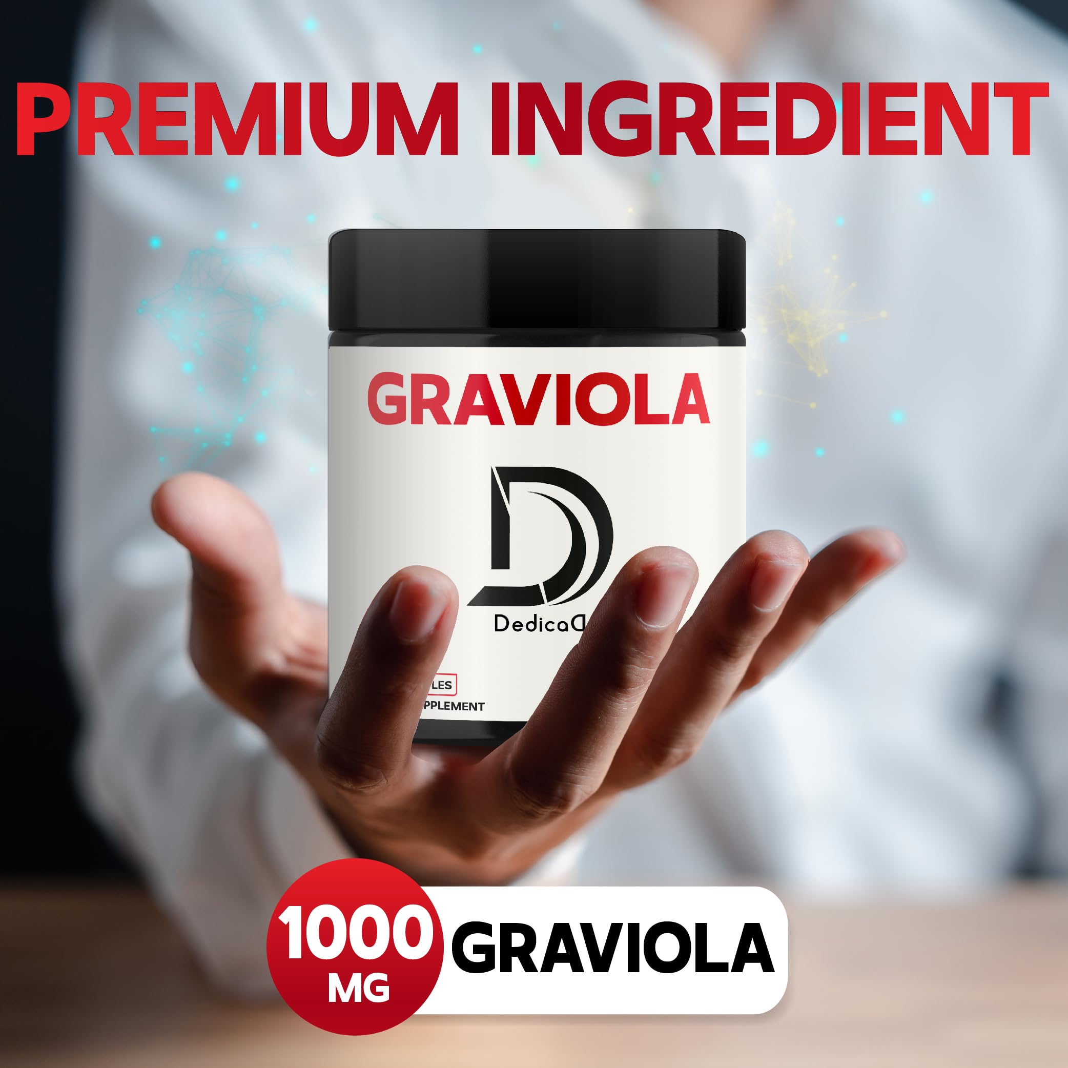 Foto 3 pulgar | Suplemento Dedicad Cápsulas De Guanábana Pura De Graviola 1000 Mg X60 - Venta Internacional.