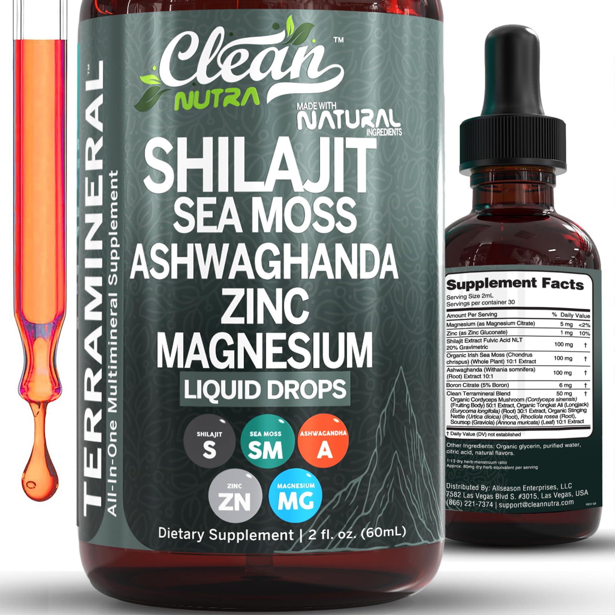 Foto 2 pulgar | Suplemento Clean Nutra Terra Mineral Con Shilajit Y Musgo Marino - Venta Internacional.