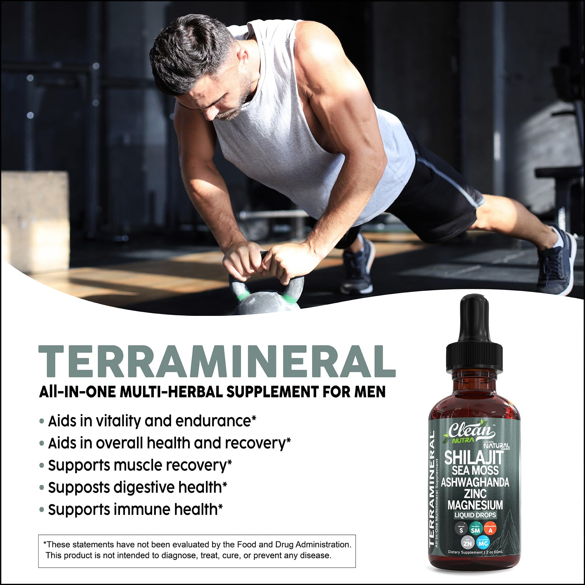 Foto 5 pulgar | Suplemento Clean Nutra Terra Mineral Con Shilajit Y Musgo Marino - Venta Internacional.