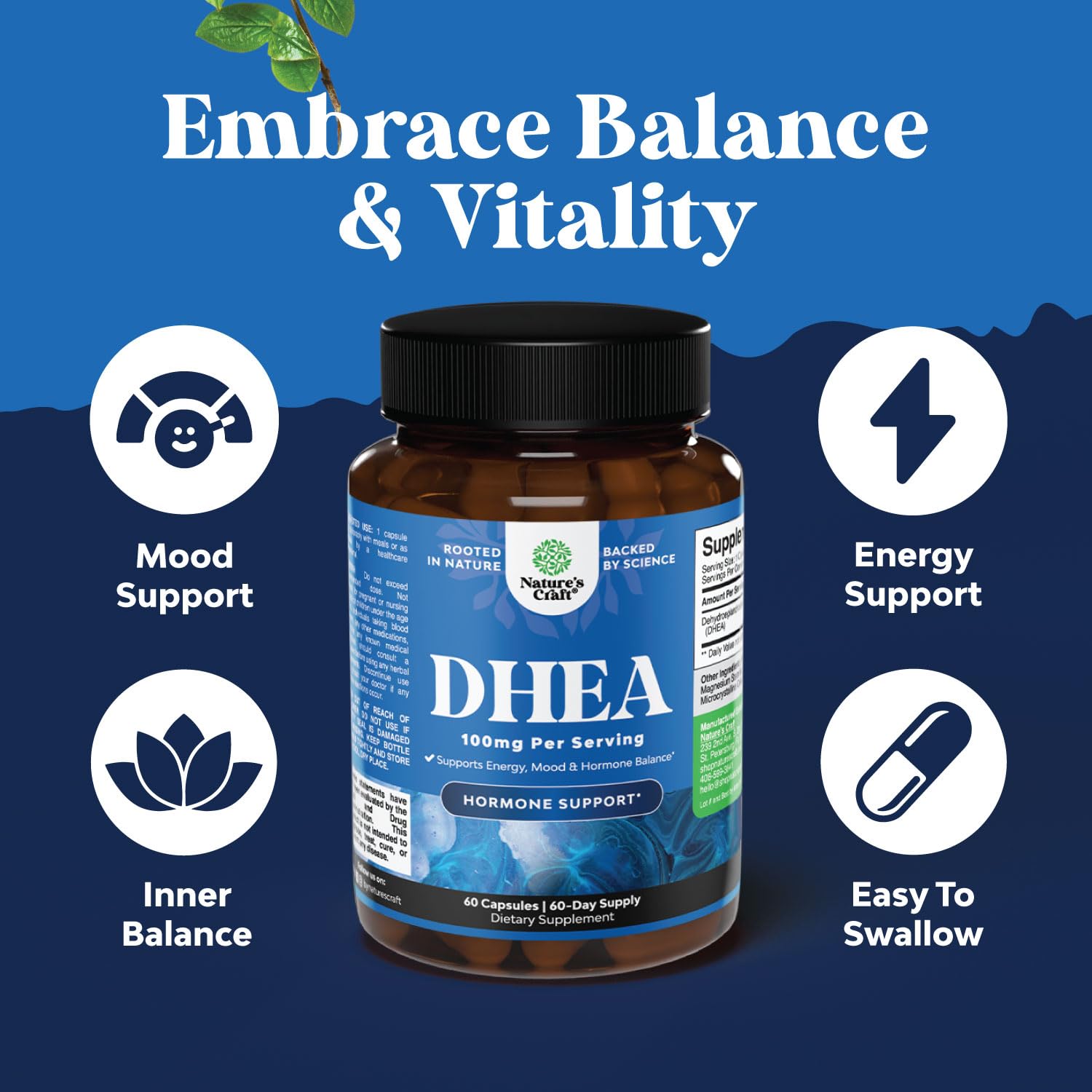 Foto 3 | Suplemento Natures Craft Dhea 100 Mg Para Hombres Y Mujeres - Venta Internacional.