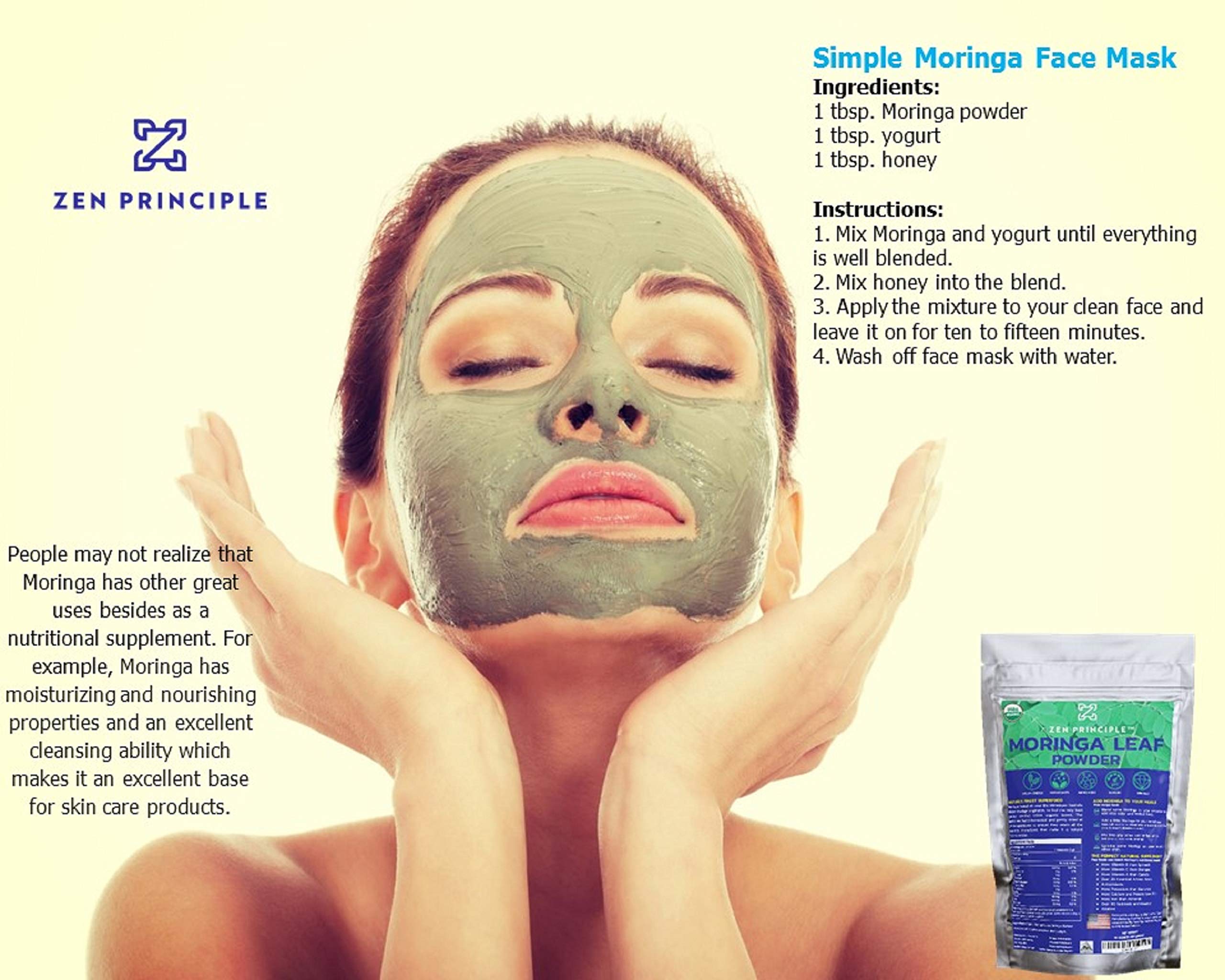 Foto 6 pulgar | Polvo De Hojas De Moringa Oleifera Zen Principle, 500 G, Orgánico - Venta Internacional.