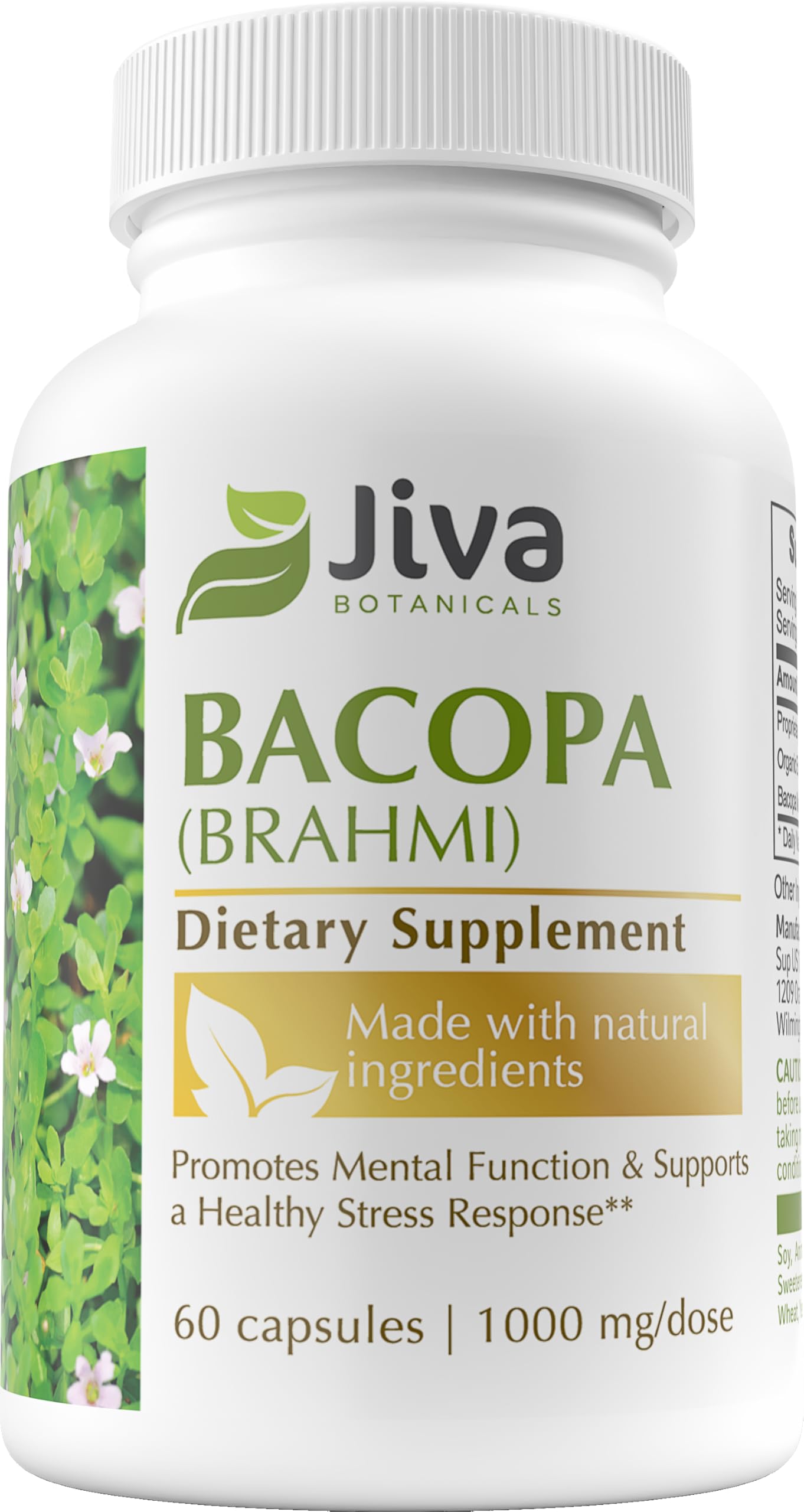 Suplemento Jiva Botanicals Bacopa Monnieri 300 Mg 60 Cápsulas - Venta Internacional.