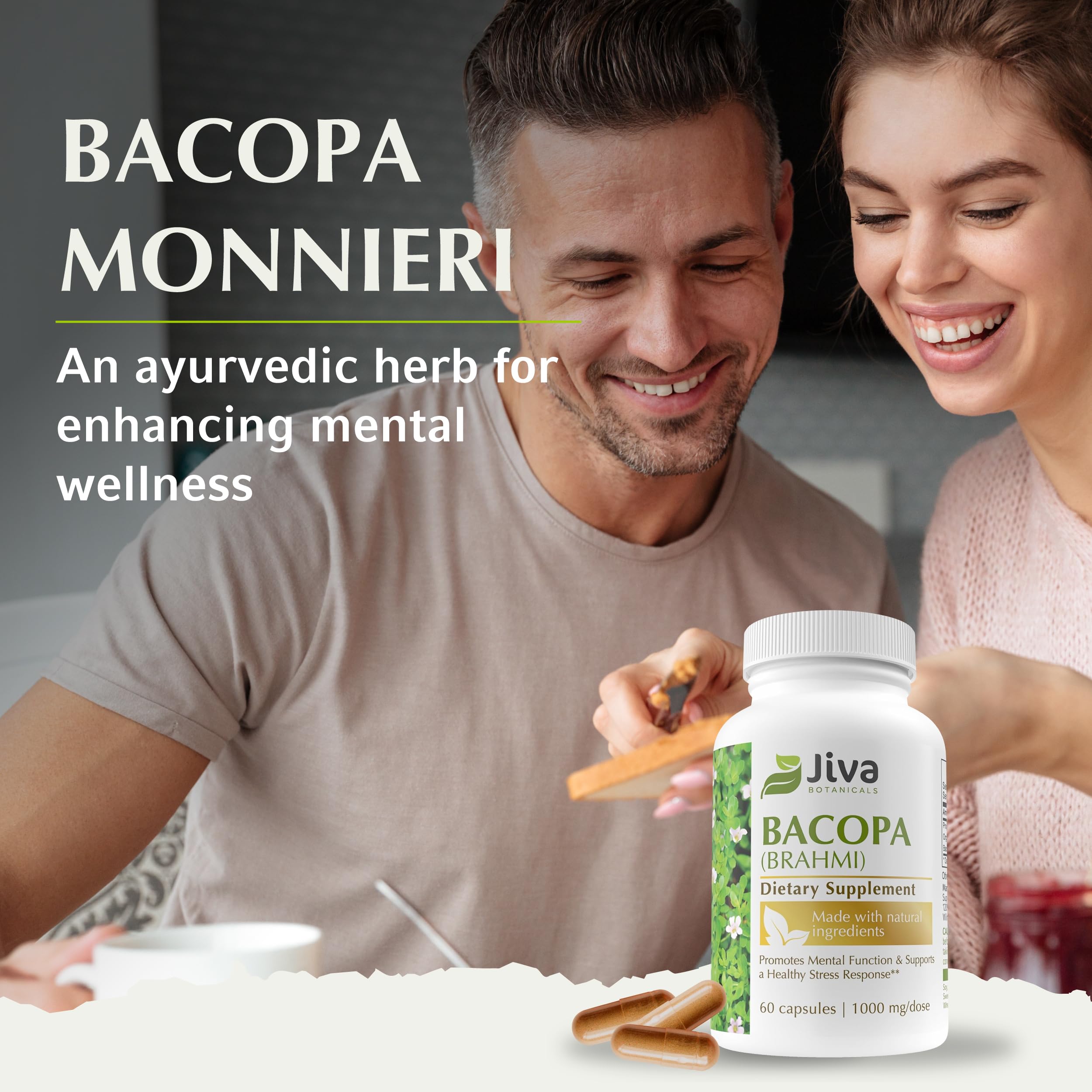 Foto 4 pulgar | Suplemento Jiva Botanicals Bacopa Monnieri 300 Mg 60 Cápsulas - Venta Internacional.
