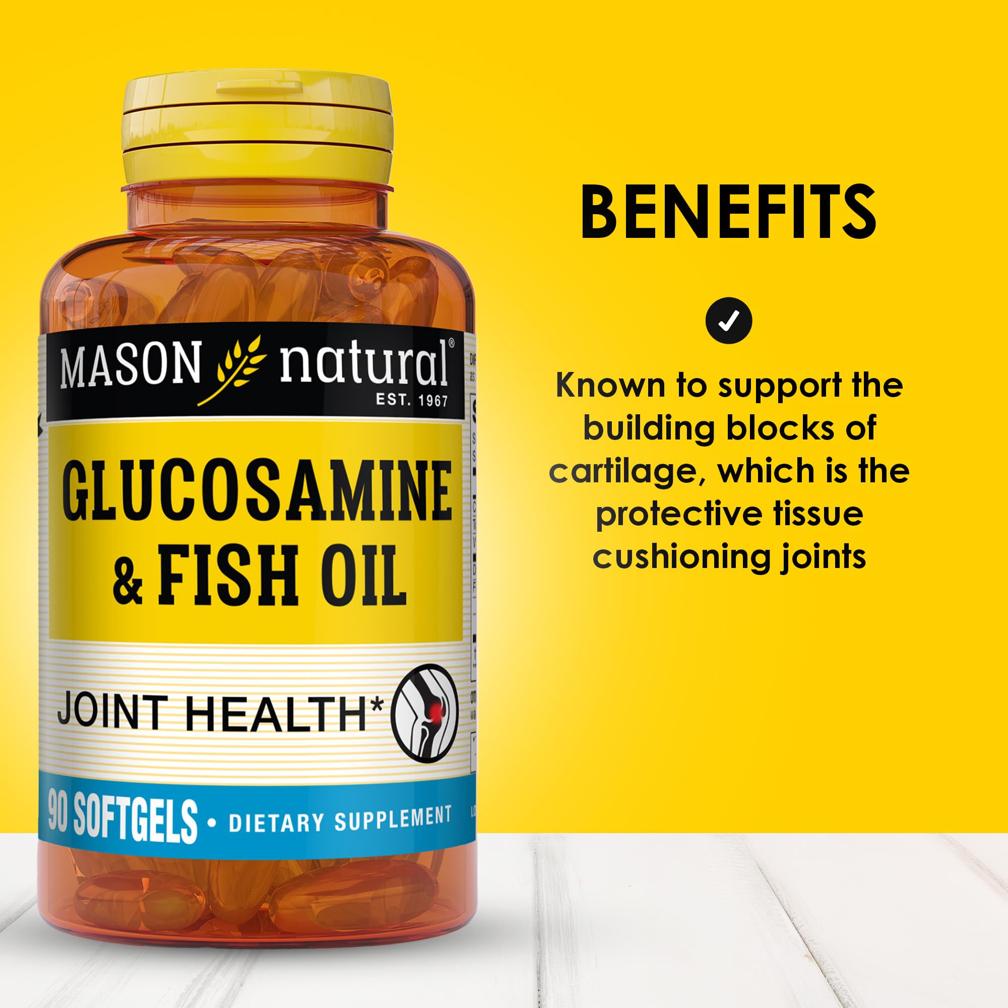 Foto 3 pulgar | Suplemento De Glucosamina Y Aceite De Pescado Mason Natural Con Dha Y Omega 3 - Venta Internacional.
