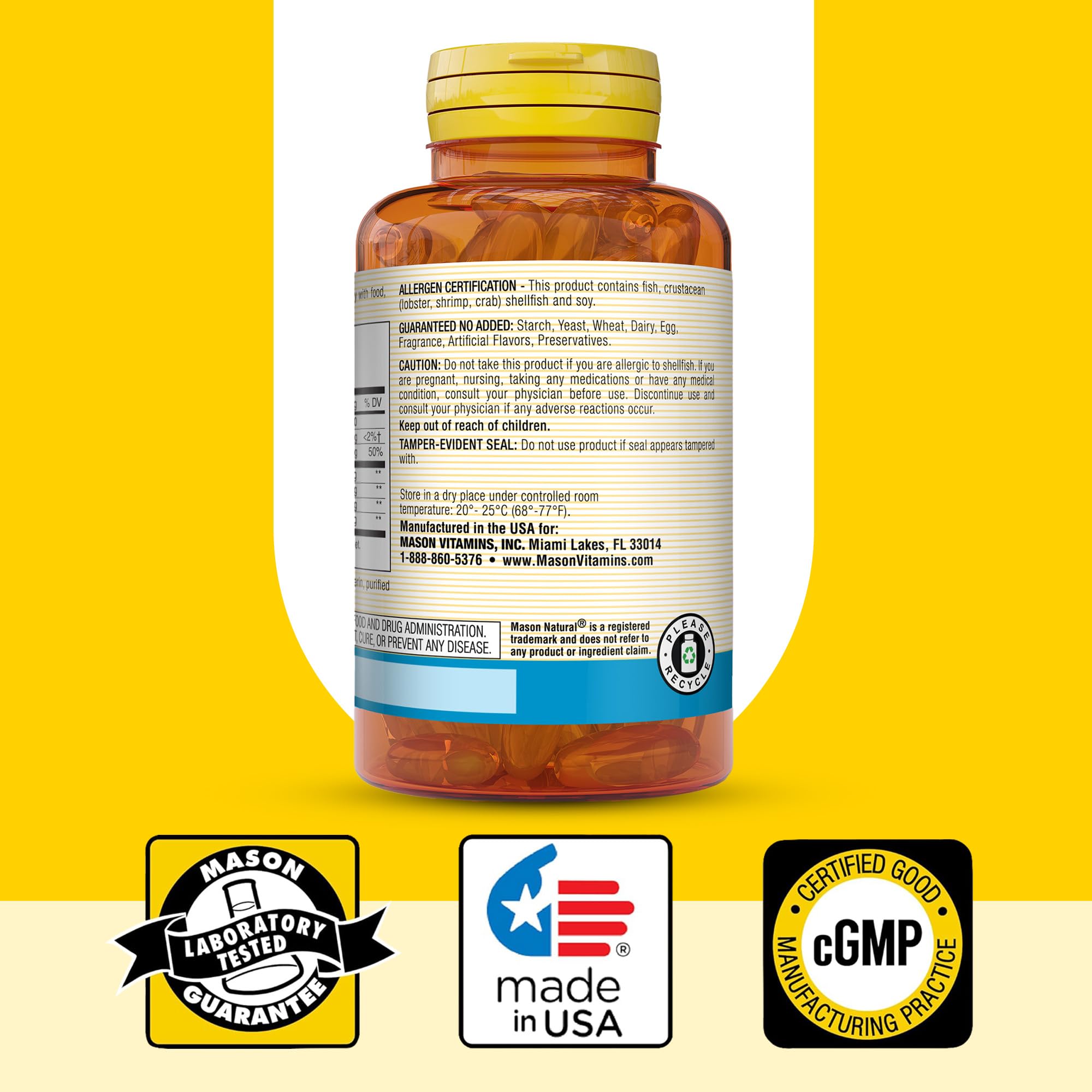 Foto 7 pulgar | Suplemento De Glucosamina Y Aceite De Pescado Mason Natural Con Dha Y Omega 3 - Venta Internacional.
