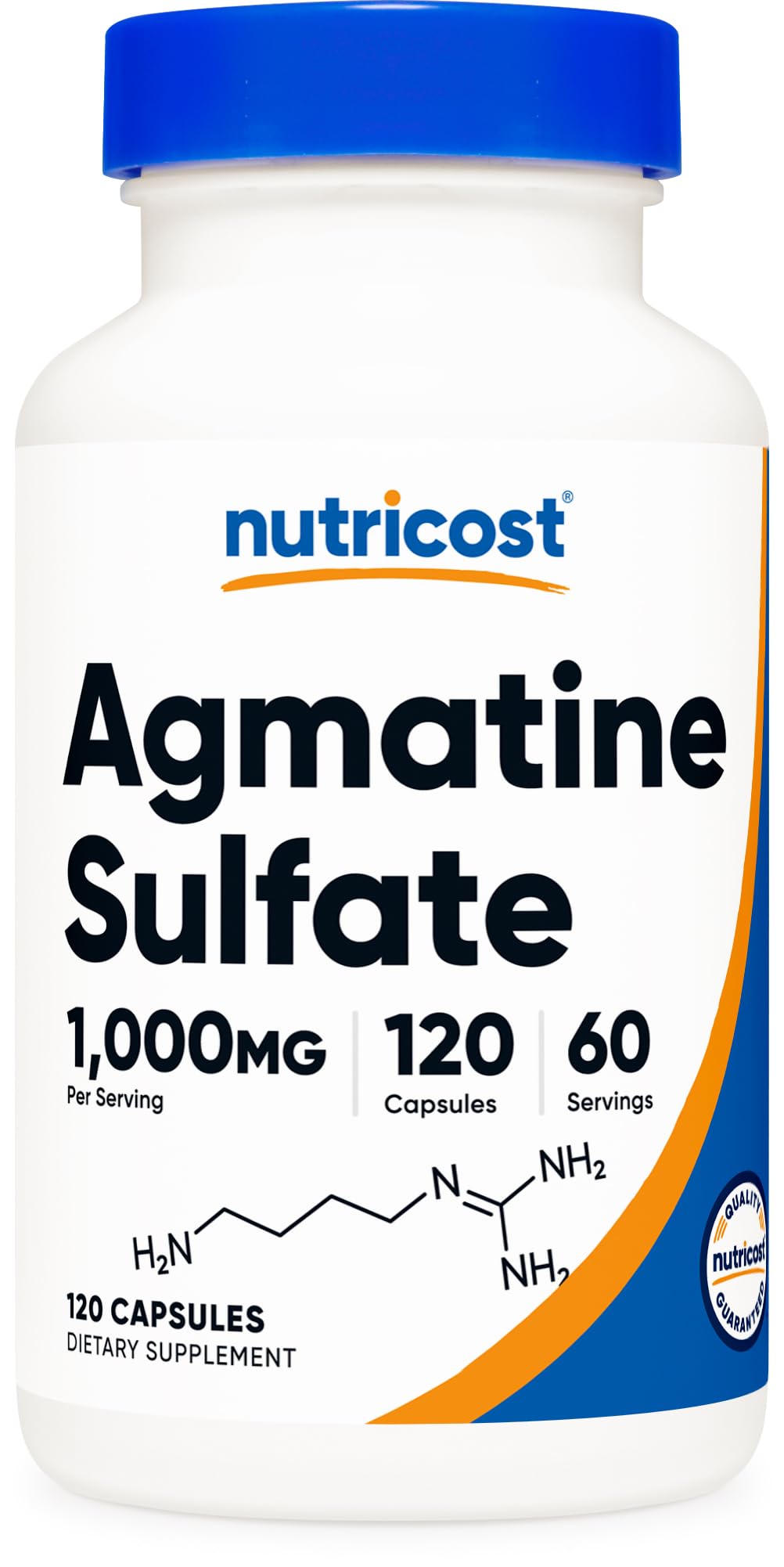 Suplemento Nutricost Sulfato De Agmatina 1000 Mg 120 Cápsulas - Venta Internacional.