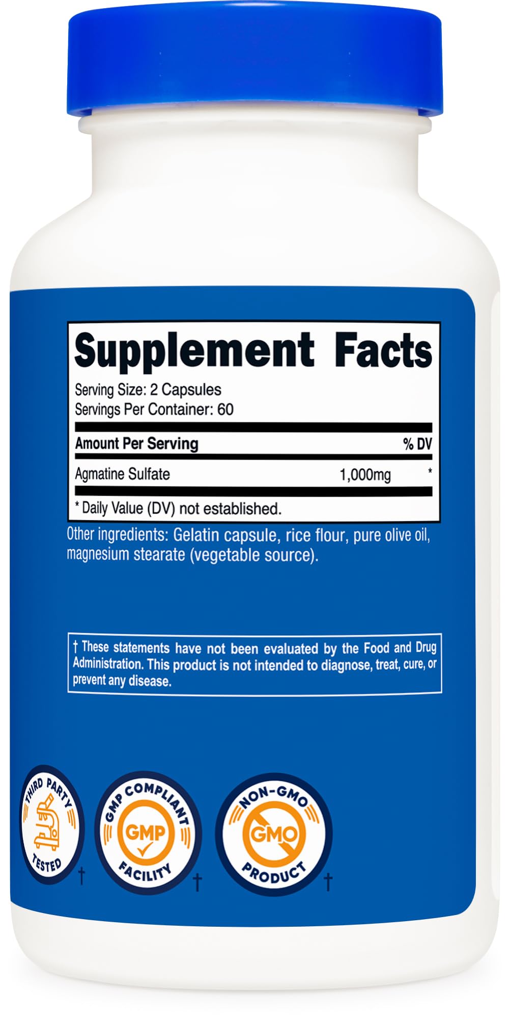 Foto 5 | Suplemento Nutricost Sulfato De Agmatina 1000 Mg 120 Cápsulas - Venta Internacional.