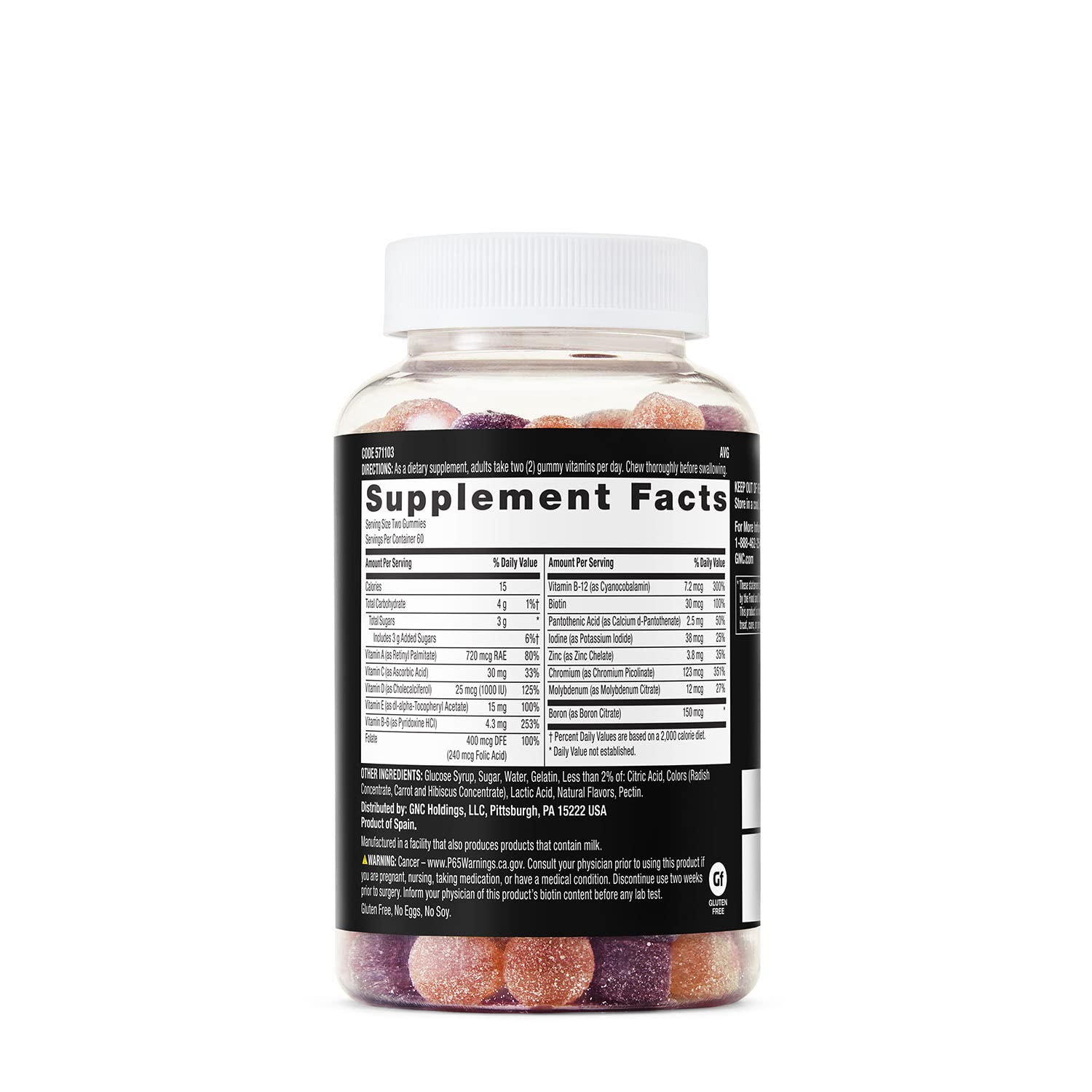 Foto 3 pulgar | Gomitas Multivitamínicas Gnc Mega Men Mixed Berry 120 Gomitas - Venta Internacional.