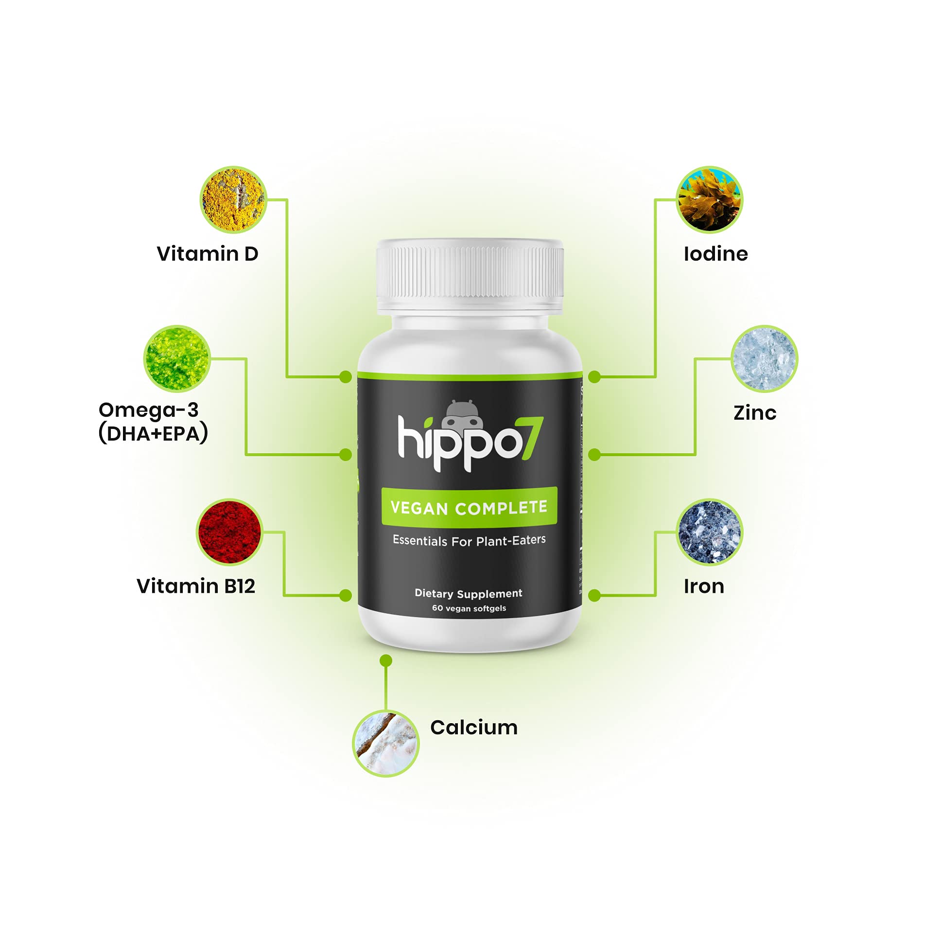 Foto 5 pulgar | Suplemento Hippo7 Vegan Complete Multivitamínico 60 Cápsulas Blandas - Venta Internacional.