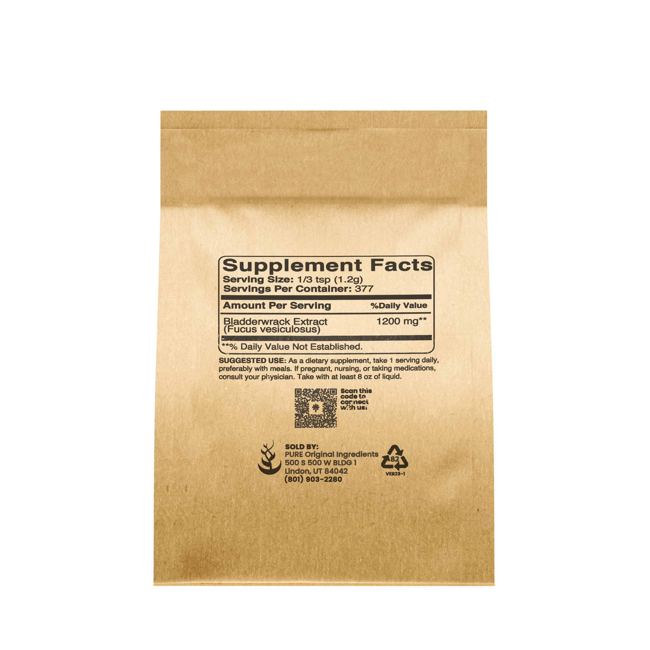 Foto 3 pulgar | Suplemento: Pure Original Ingredients Bladderwrack Powder, 454 G - Venta Internacional.