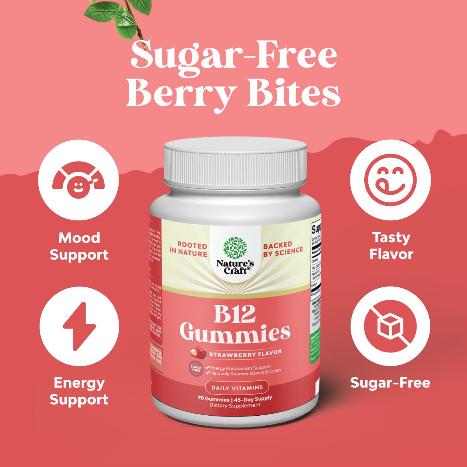 Foto 4 pulgar | Gomitas De Vitamina B12 Natures Craft, 1000 Mcg Para Adultos, 90 Unidades - Venta Internacional.