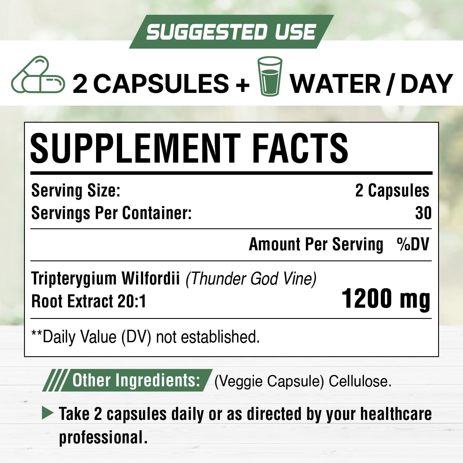 Foto 3 pulgar | Suplemento Rosmolo Thunder God Vine Root 1200 Mg 20:1 60 Cápsulas - Venta Internacional.