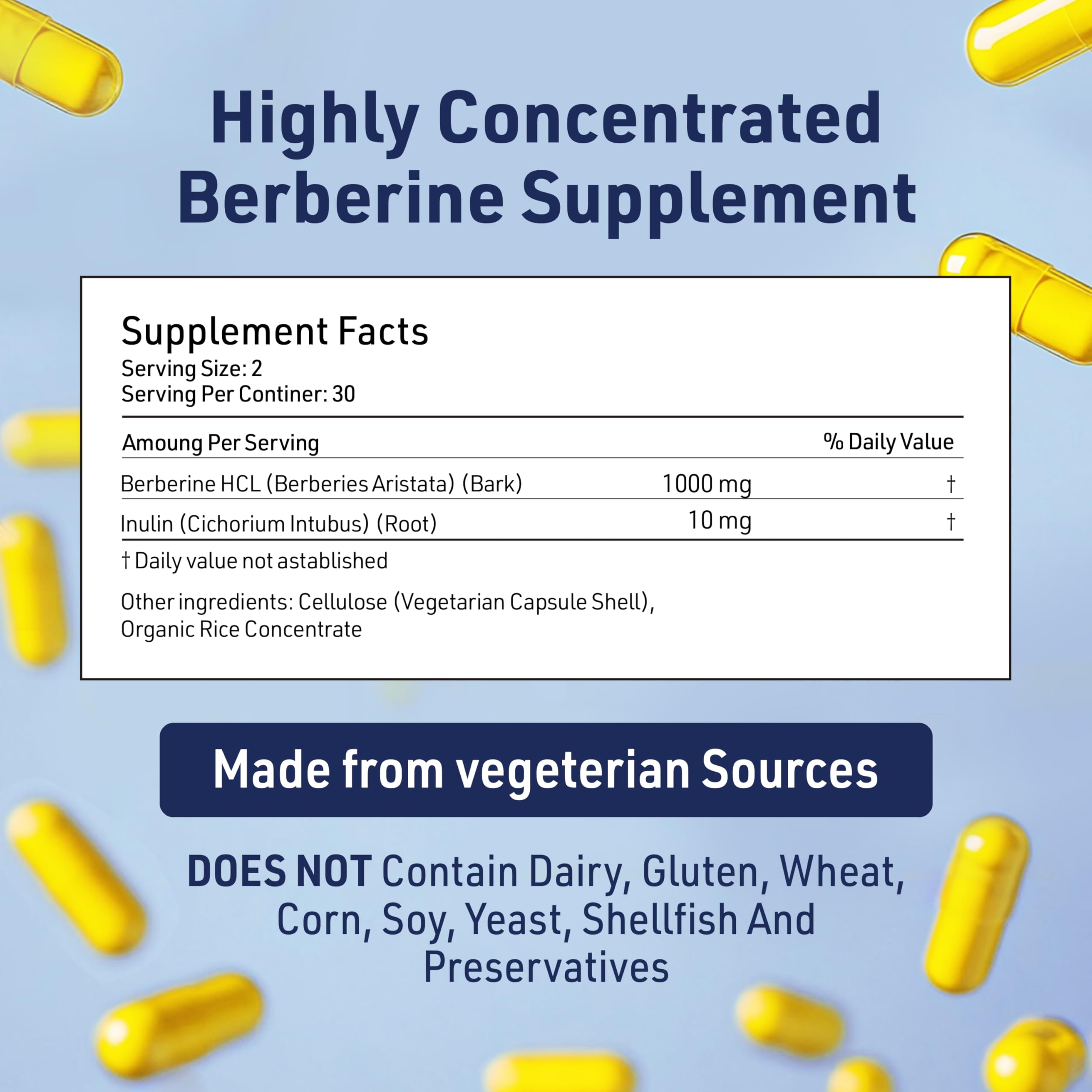 Foto 4 pulgar | Suplemento Ageimmune Berberine 1000 Mg Con Prebiótico De Inulina - Venta Internacional.