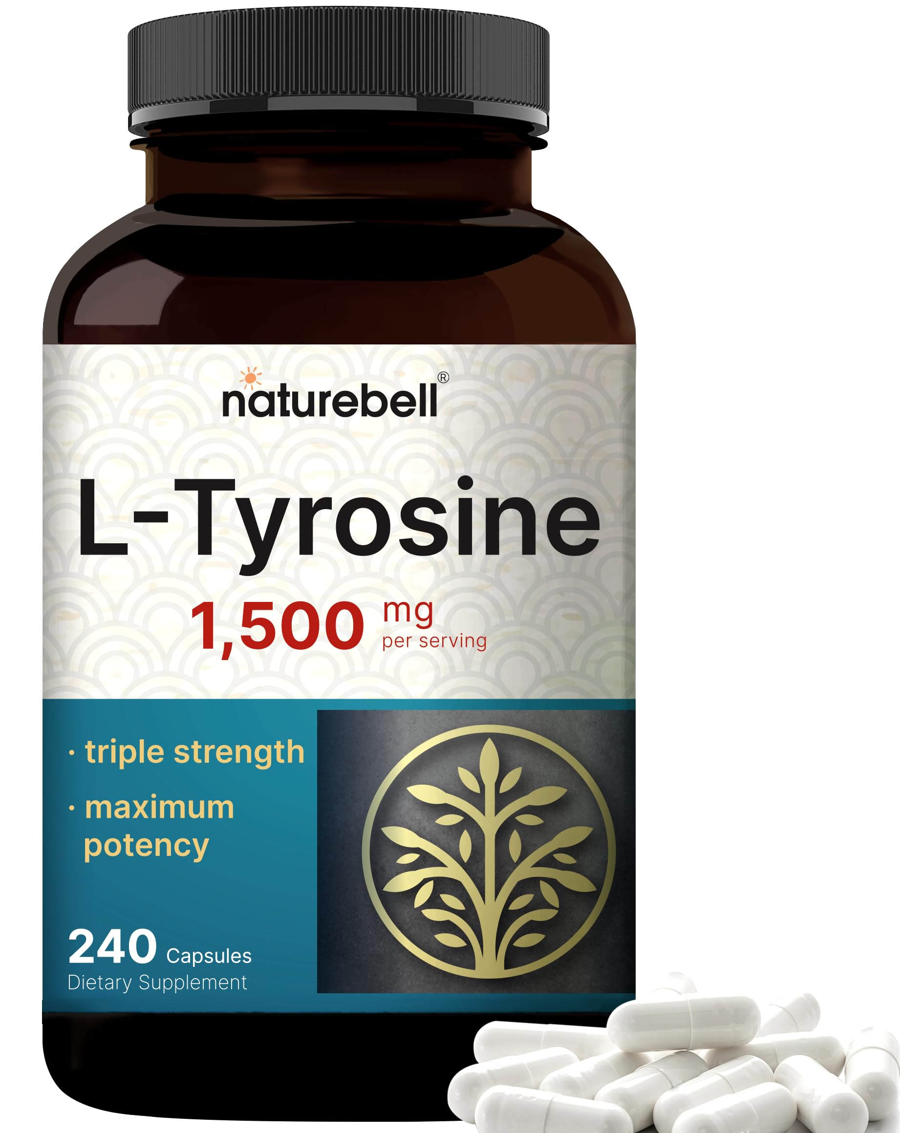 Foto 1 | Suplemento L-tirosina Naturebell 1500 Mg 240 Cápsulas - Venta Internacional.