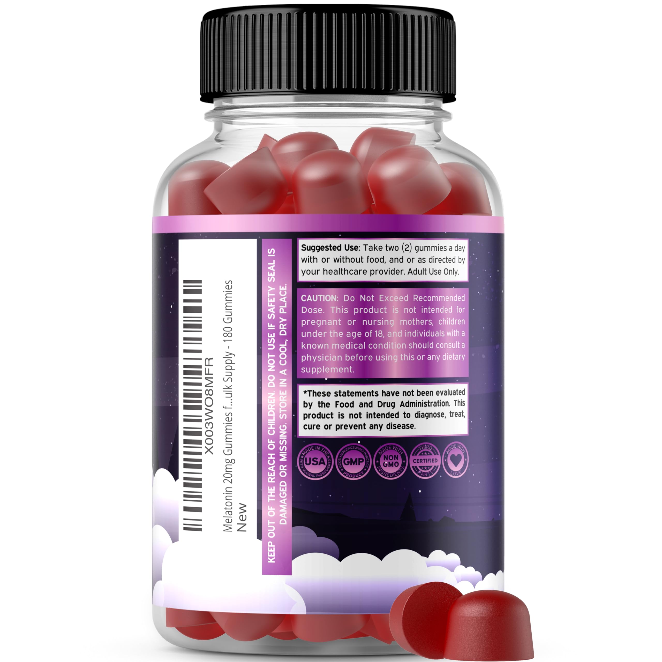 Foto 4 pulgar | Gomitas De Melatonina Dorado Nutrition 20 Mg Para Adultos (180 Unidades) - Venta Internacional.