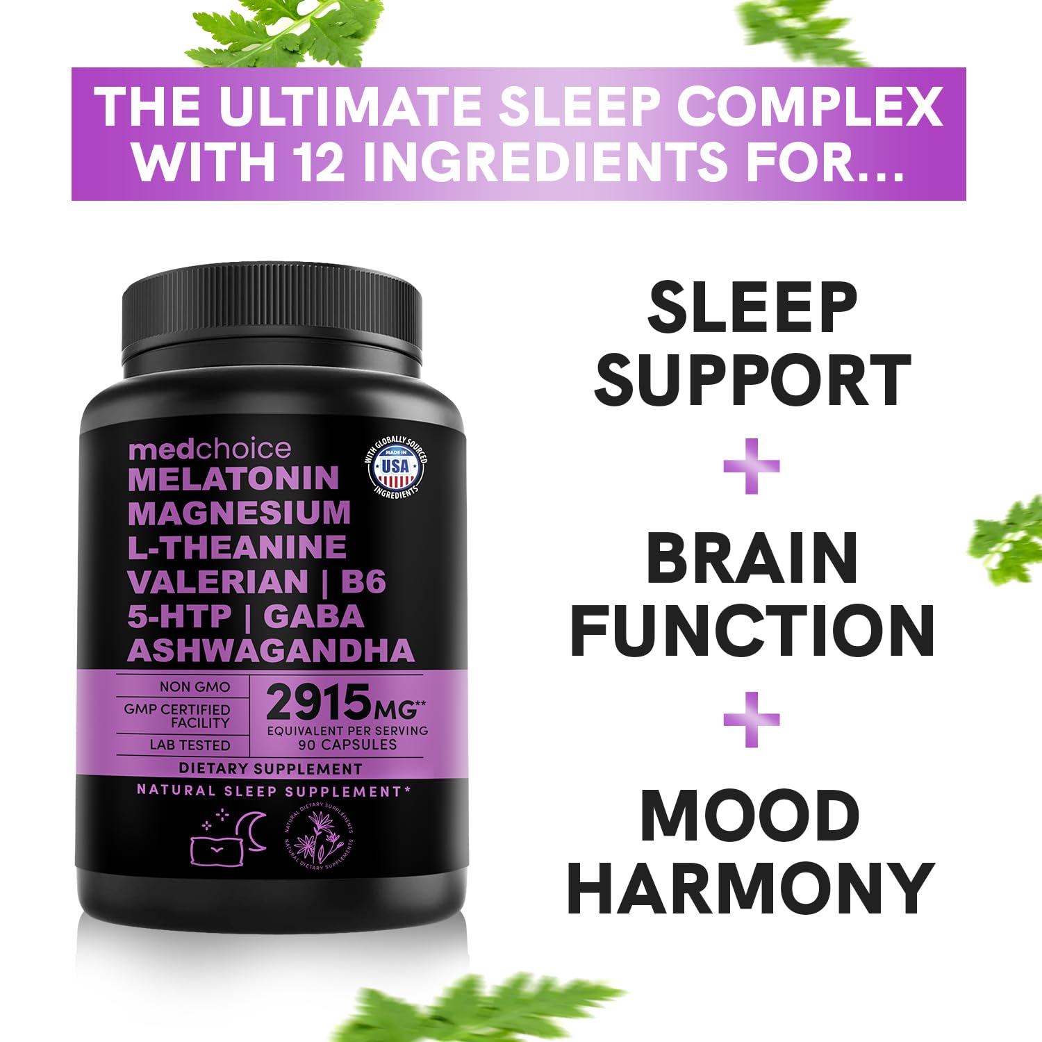 Foto 7 pulgar | Suplemento Para Dormir Medchoice Melatonina 5 Mg Con Magnesio 500 Mg - Venta Internacional.