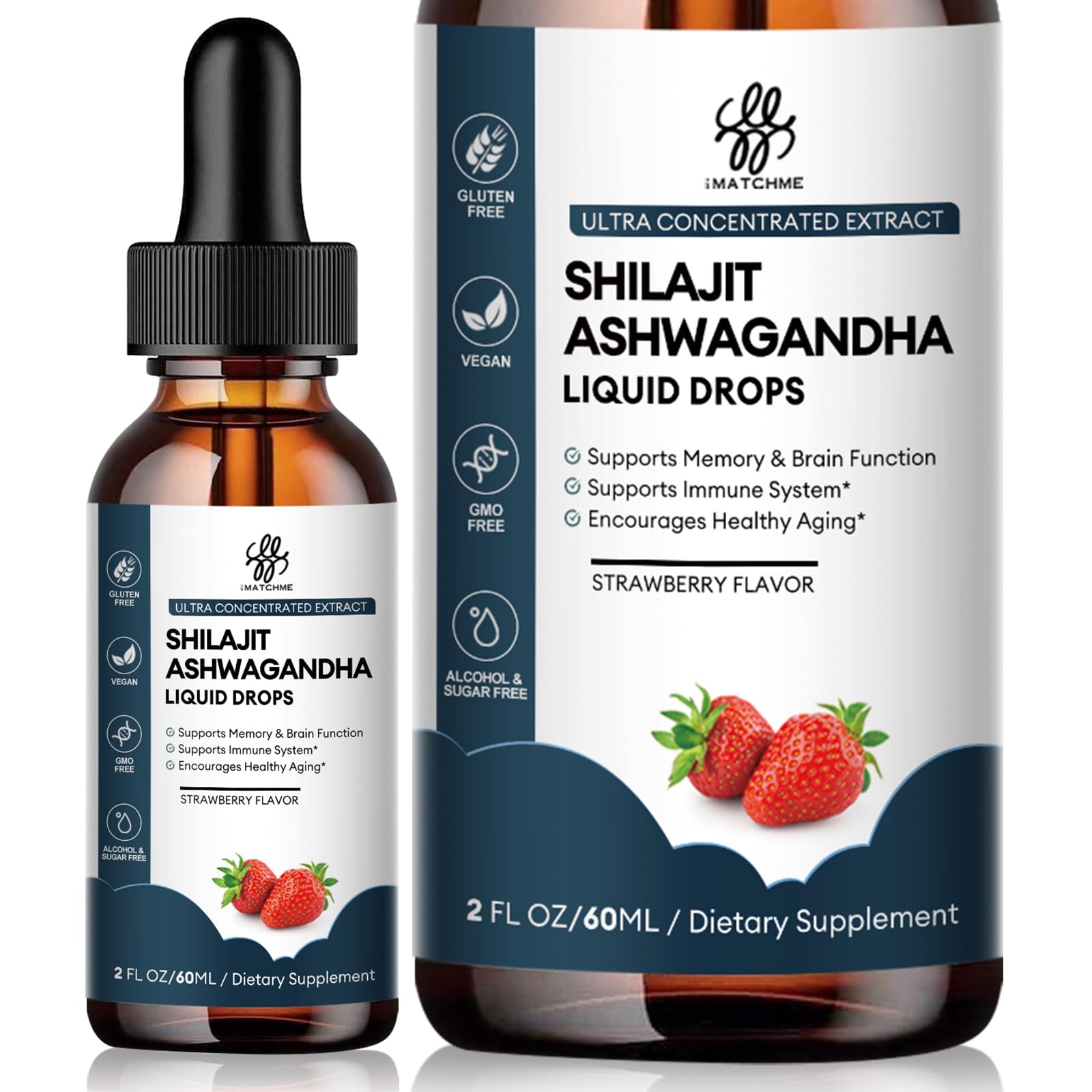 Gota Líquida Shilajit Imatchme Con Ashwagandha, 60 Ml, Sin Azúcar - Venta Internacional.