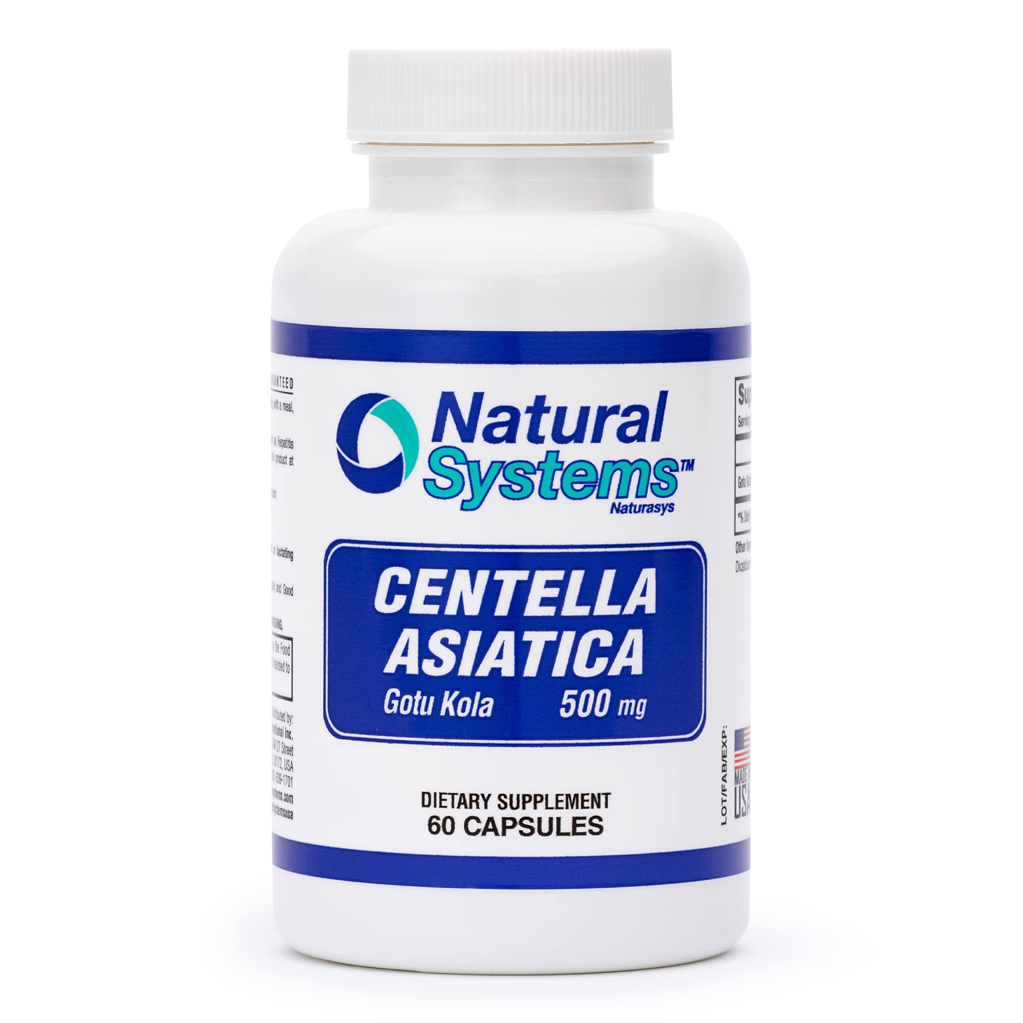 Foto 2 pulgar | Suplemento Natural Systems Centella Asiática 500 Mg 60 Cápsulas - Venta Internacional.