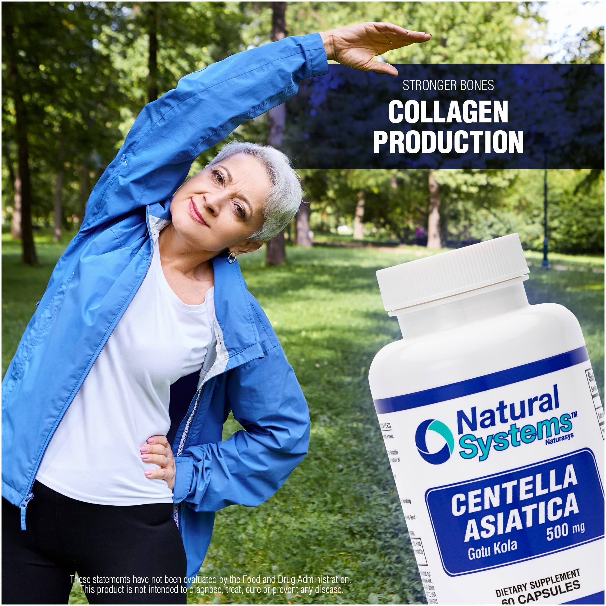 Foto 4 pulgar | Suplemento Natural Systems Centella Asiática 500 Mg 60 Cápsulas - Venta Internacional.