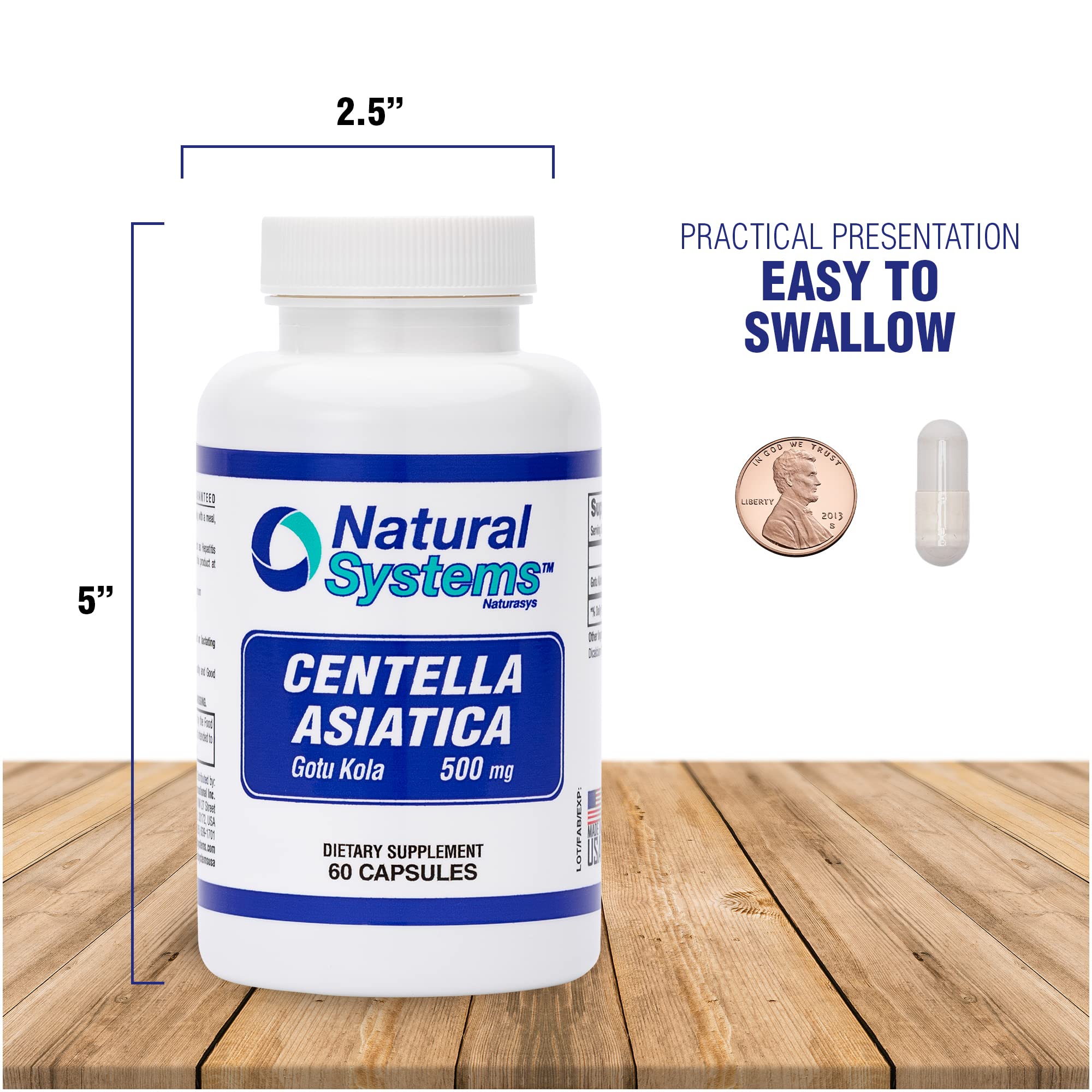 Foto 7 pulgar | Suplemento Natural Systems Centella Asiática 500 Mg 60 Cápsulas - Venta Internacional.