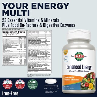 Foto 2 | Suplementos Multivitamínicos Kal Enhanced Energy Una Vez Al Día, 60 Tabletas - Venta Internacional.
