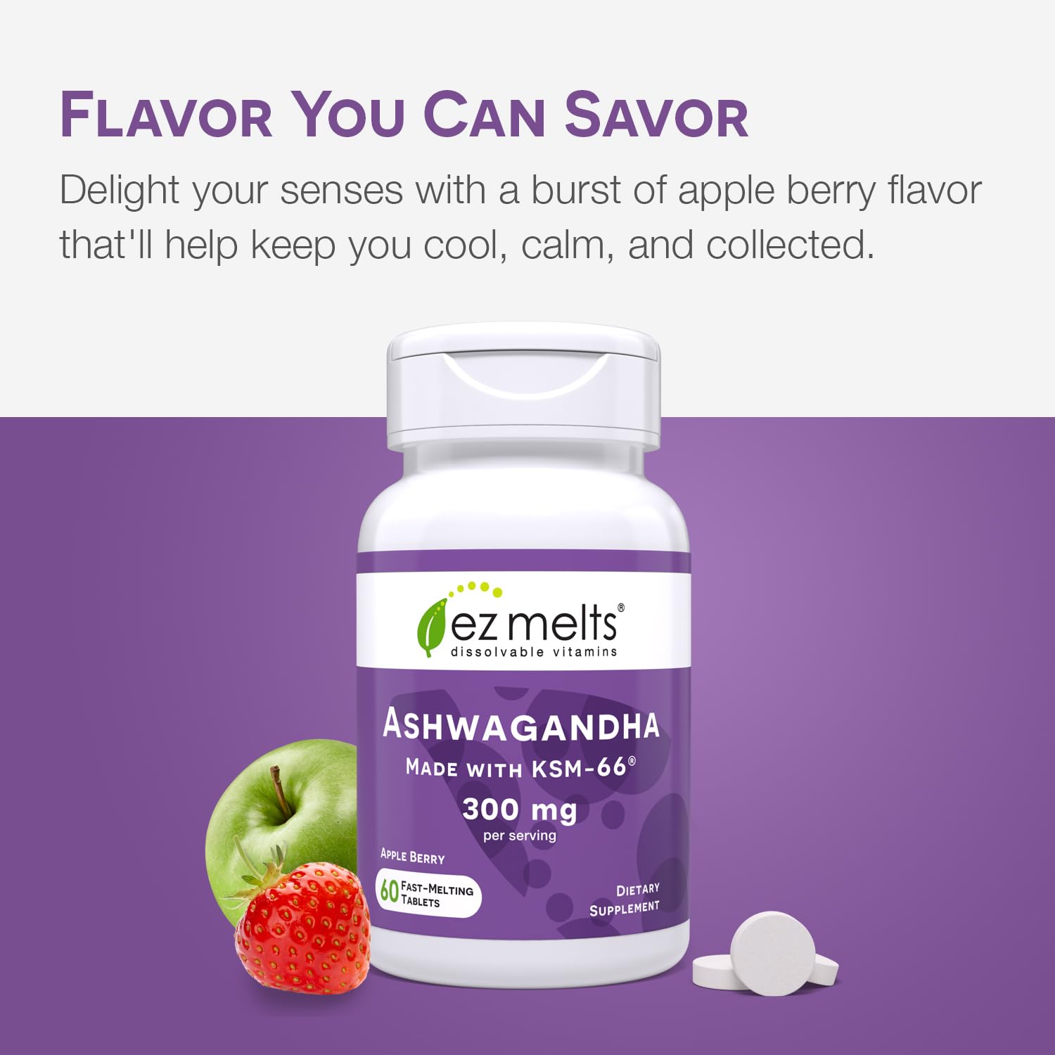 Foto 6 pulgar | Suplemento Ez Melts Ksm-66 Soluble De Ashwagandha 300 Mg - Venta Internacional.