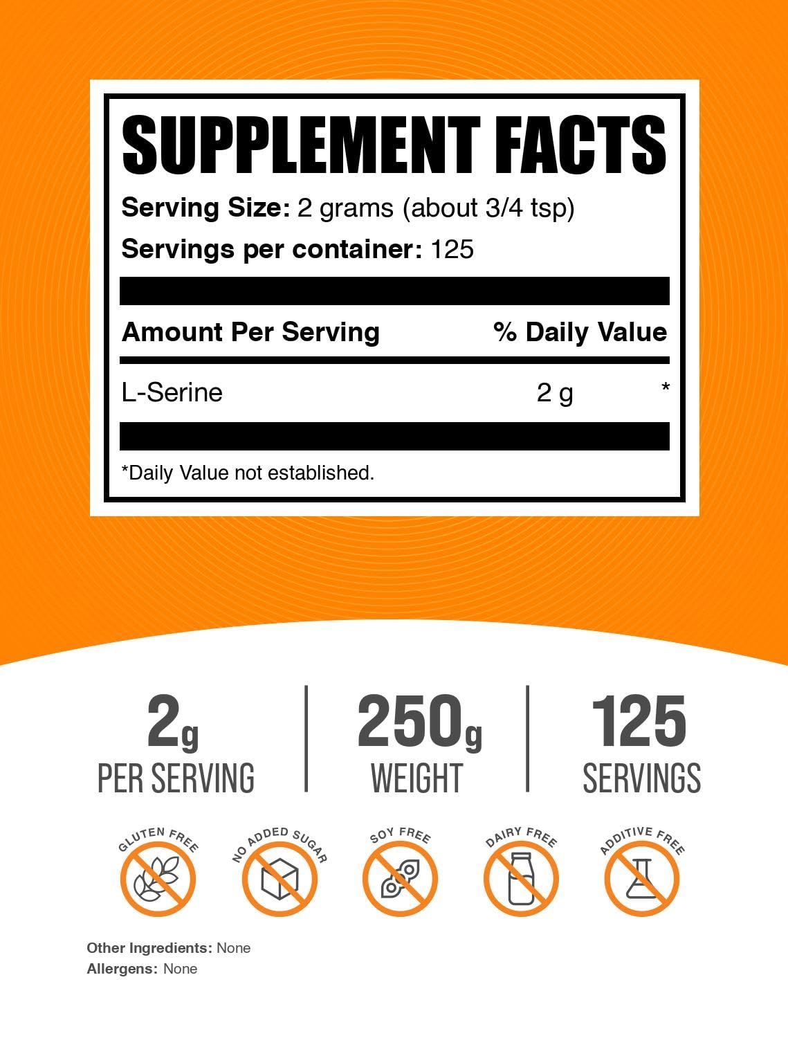 Foto 3 pulgar | Suplemento Bulksupplements.com L-serina En Polvo 250 G - Venta Internacional.