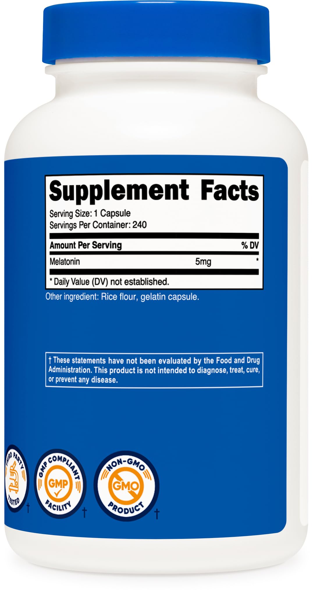 Foto 5 pulgar | Suplemento Nutricost Melatonin 5 Mg 240 Cápsulas Sin Ogm - Venta Internacional.