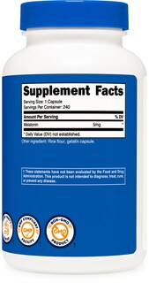 Foto 4 | Suplemento Nutricost Melatonin 5 Mg 240 Cápsulas Sin Ogm - Venta Internacional.