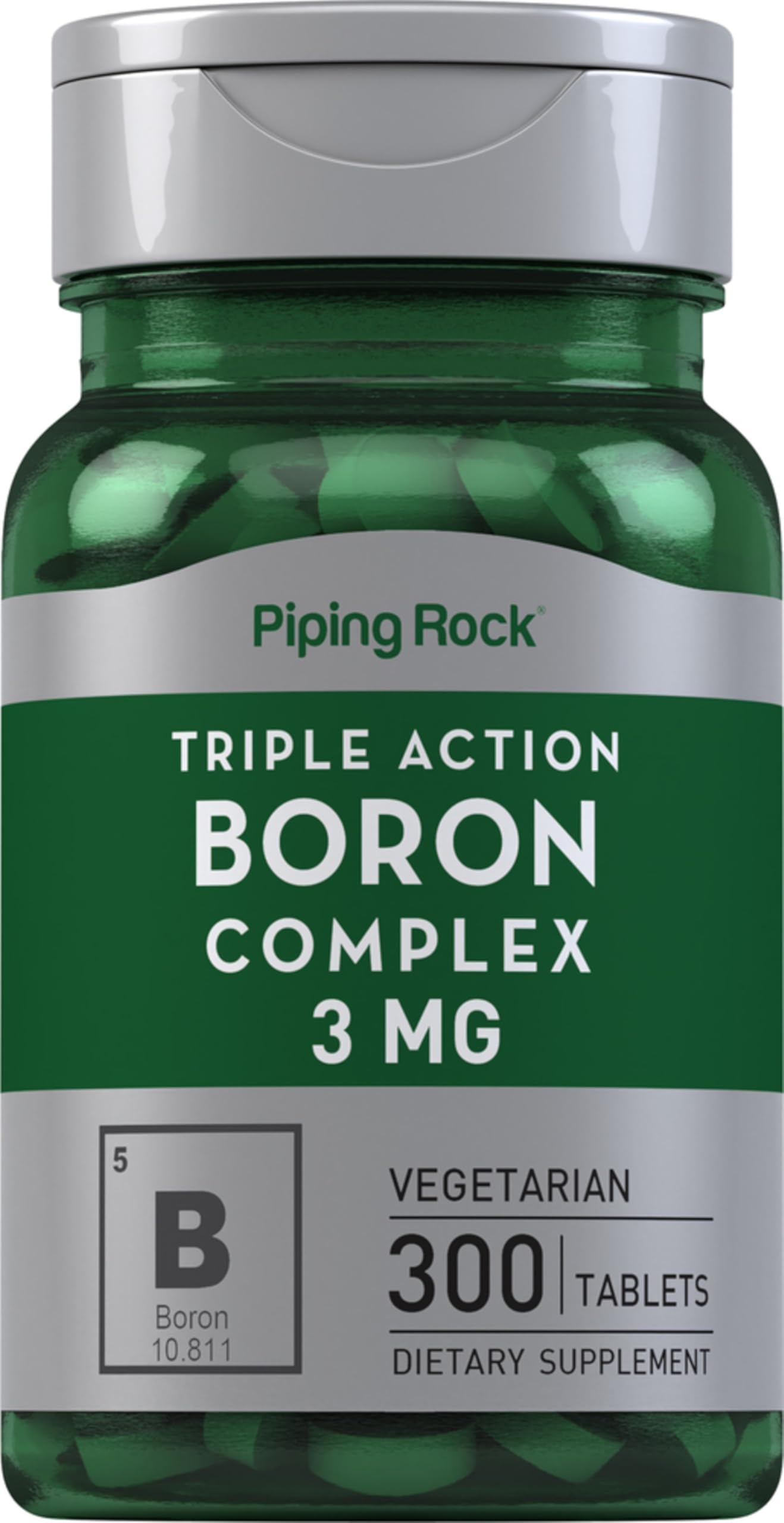 Foto 1 | Suplemento Piping Rock Boron 3 Mg 300 Comprimidos De Triple Acción - Venta Internacional.
