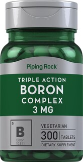 Foto 1 | Suplemento Piping Rock Boron 3 Mg 300 Comprimidos De Triple Acción - Venta Internacional.