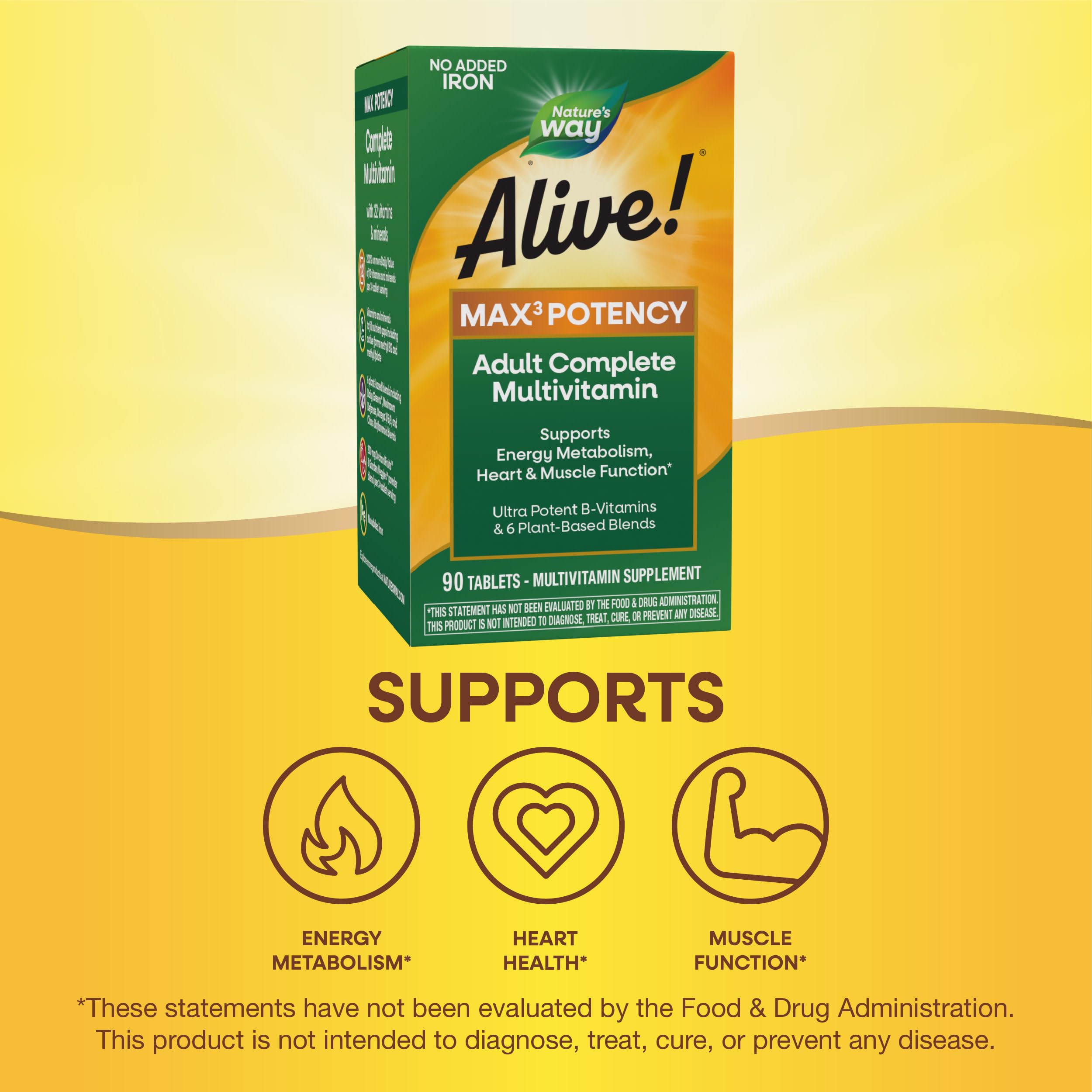 Foto 5 pulgar | Suplemento Nature's Way Alive 90 Comprimidos Max3 Potency para Adultos - Venta Internacional