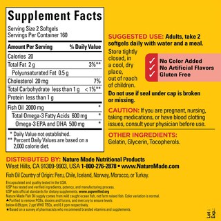 Foto 5 | Suplementos de Aceite de Pescado Nature Made 1000 Mg 320 Cápsulas Blandas - Venta Internacional