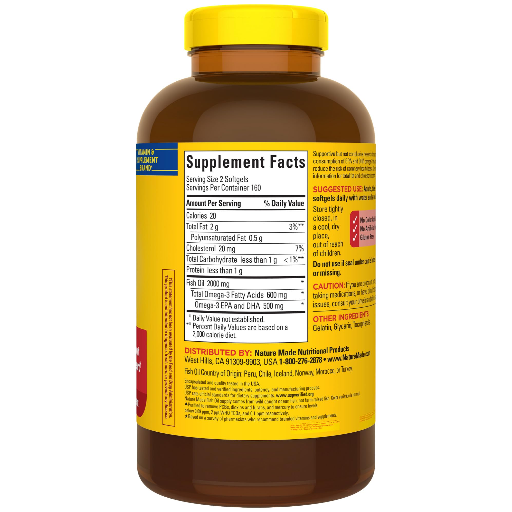 Foto 7 | Suplementos de Aceite de Pescado Nature Made 1000 Mg 320 Cápsulas Blandas - Venta Internacional