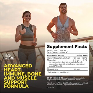 Foto 3 | Suplemento Herbame De Vitamina D3 5000 Ui + K2 de 90 Cápsulas-Venta Internacional