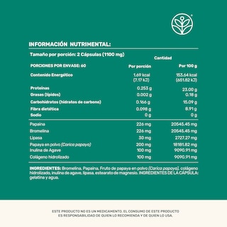 Foto 3 | Enzym Blend Life 360+ 120 Cápsulas Bromelina Papaína Lipasa
