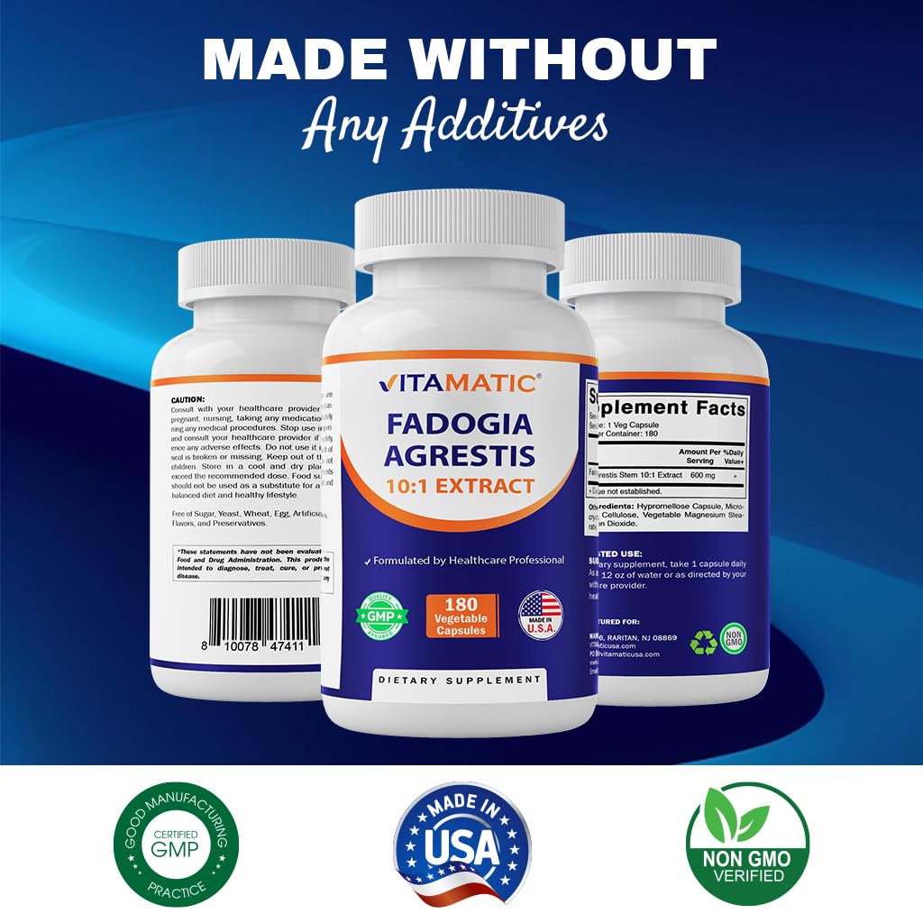 Foto 4 pulgar | Suplemento Vitamínico Extracto de Fadogia Agrestis 600 Mg 180 Cápsulas - Venta Internacional